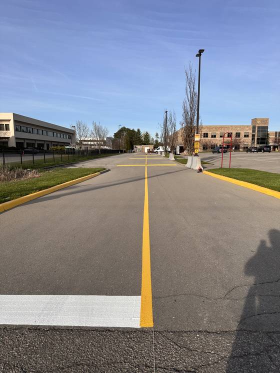 Edge Line pavement marking work